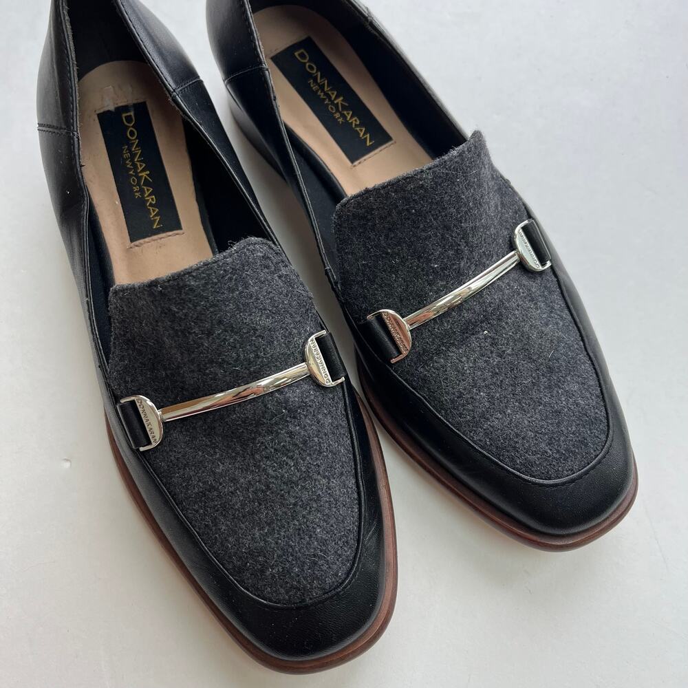 Vintage Donna Karan New York Loafers Wool Leather
